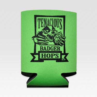 Tenacious Badger Can Koozie - Front